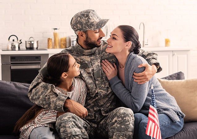 veteran with family